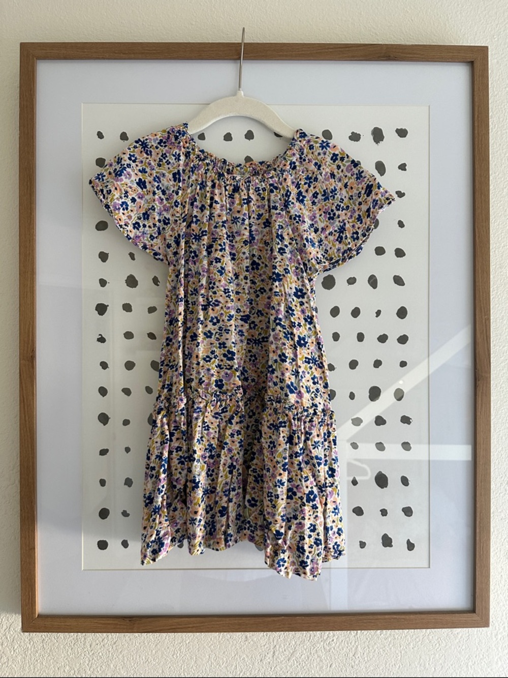 Carter's Floral Tiered Dress - Blue, Cream & Pink
